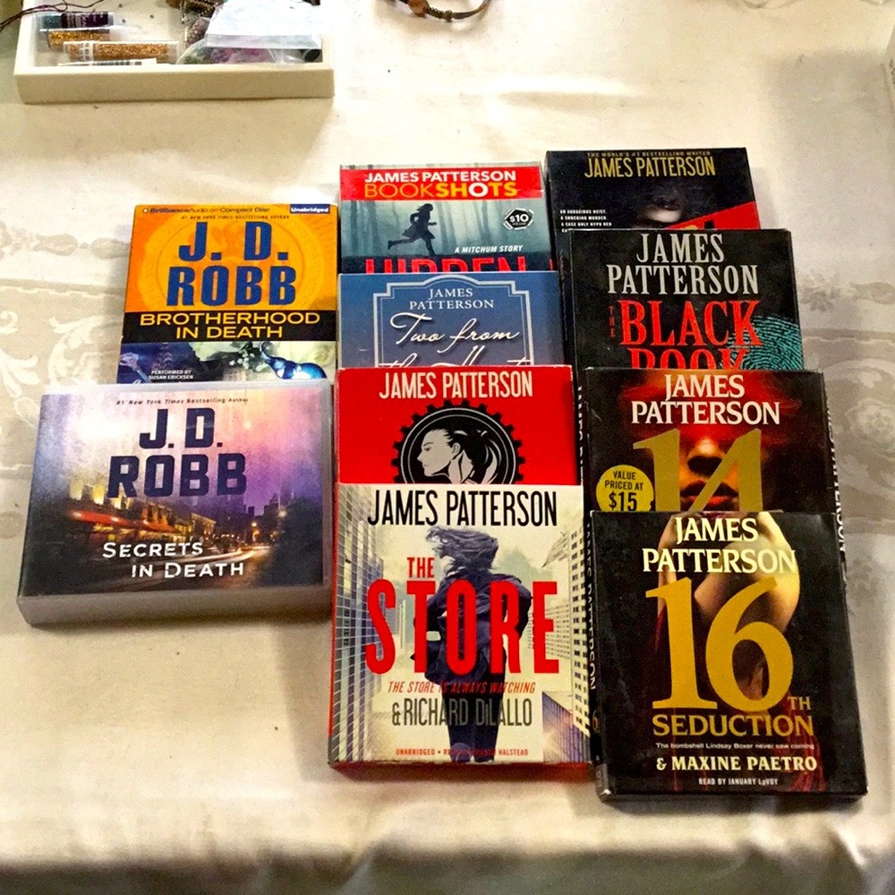 J.D. Robb and James Patterson -collection of 10 Books on Tape